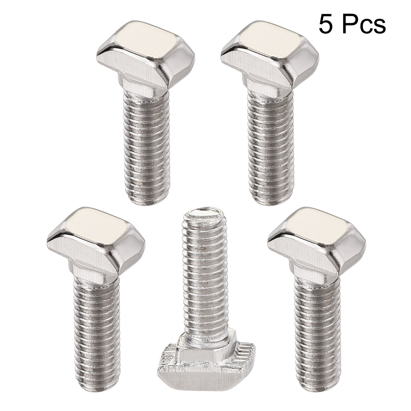 uxcell Uxcell M5x16mm T-Slot Drop-in Stud Sliding Bolt Screw Carbon Steel for 20 Series Aluminum Profile 5pcs