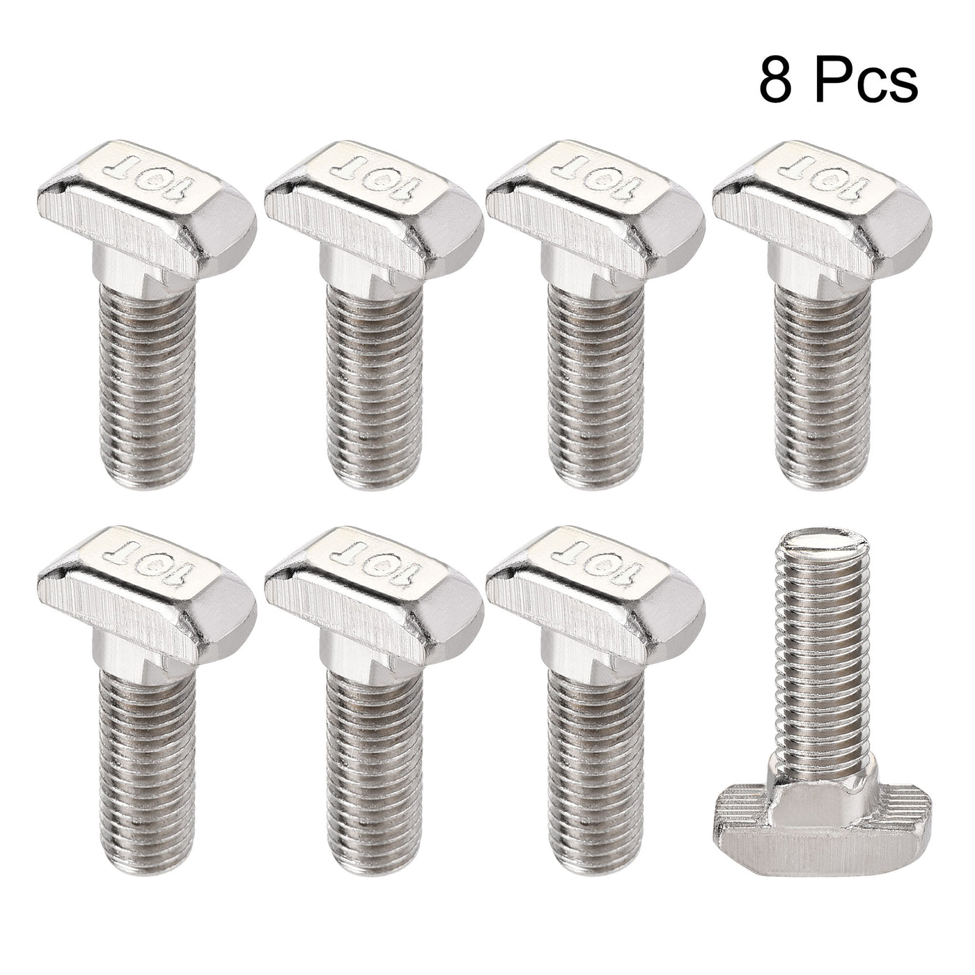 uxcell Uxcell M8x25mm T-Slot Drop-in Stud Sliding Bolt Screw Carbon Steel for 40 Series Aluminum Profile 8pcs