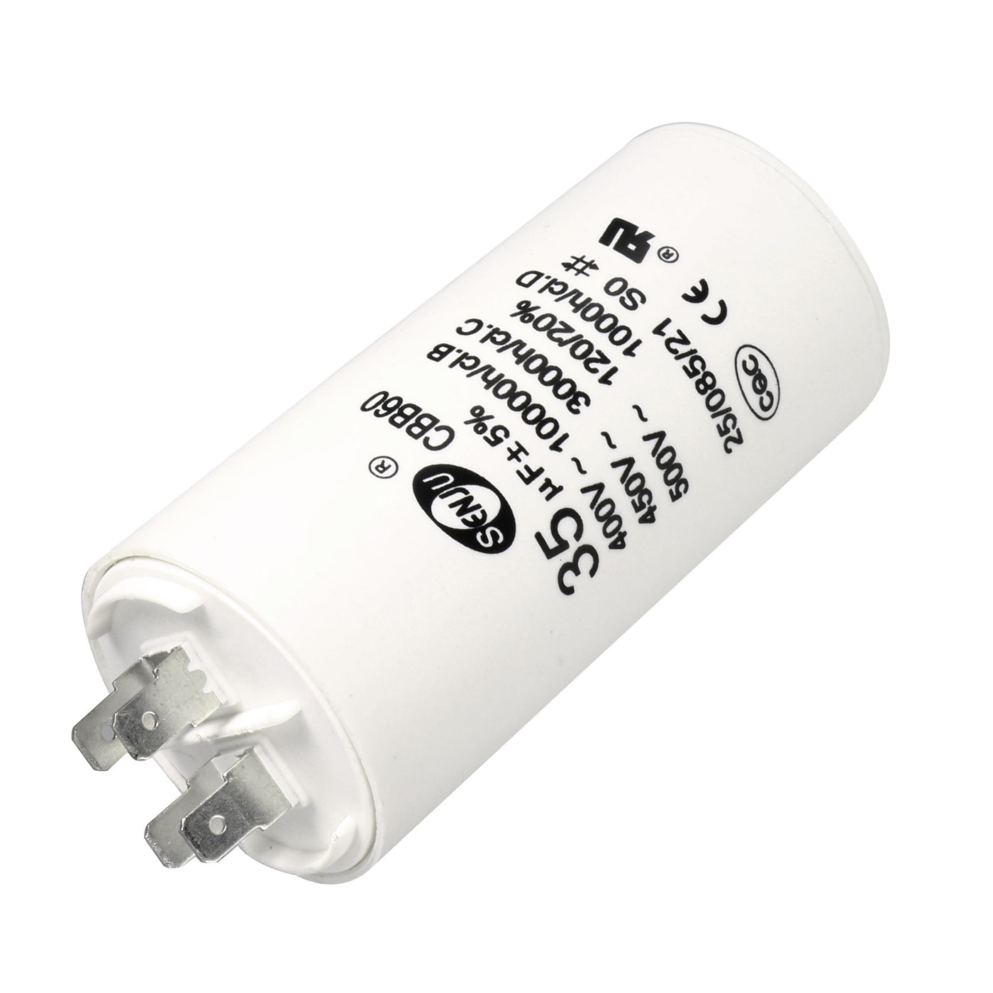 uxcell Uxcell CBB60 Run Capacitor 35uF 450V AC Double Insert 50/60Hz Cylinder 92x44mm White for Air Compressor Water Pump Motor