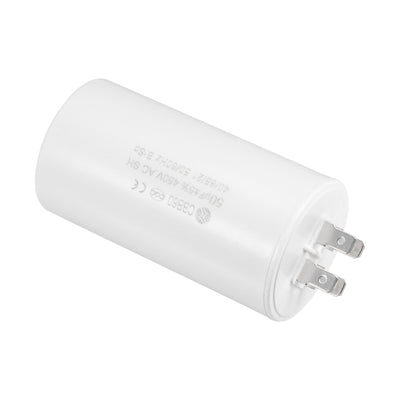 Harfington Uxcell CBB60 Run Capacitor 50uF 450V AC Double Insert 50/60Hz Cylinder 94x49mm White for Air Compressor Water Pump Motor