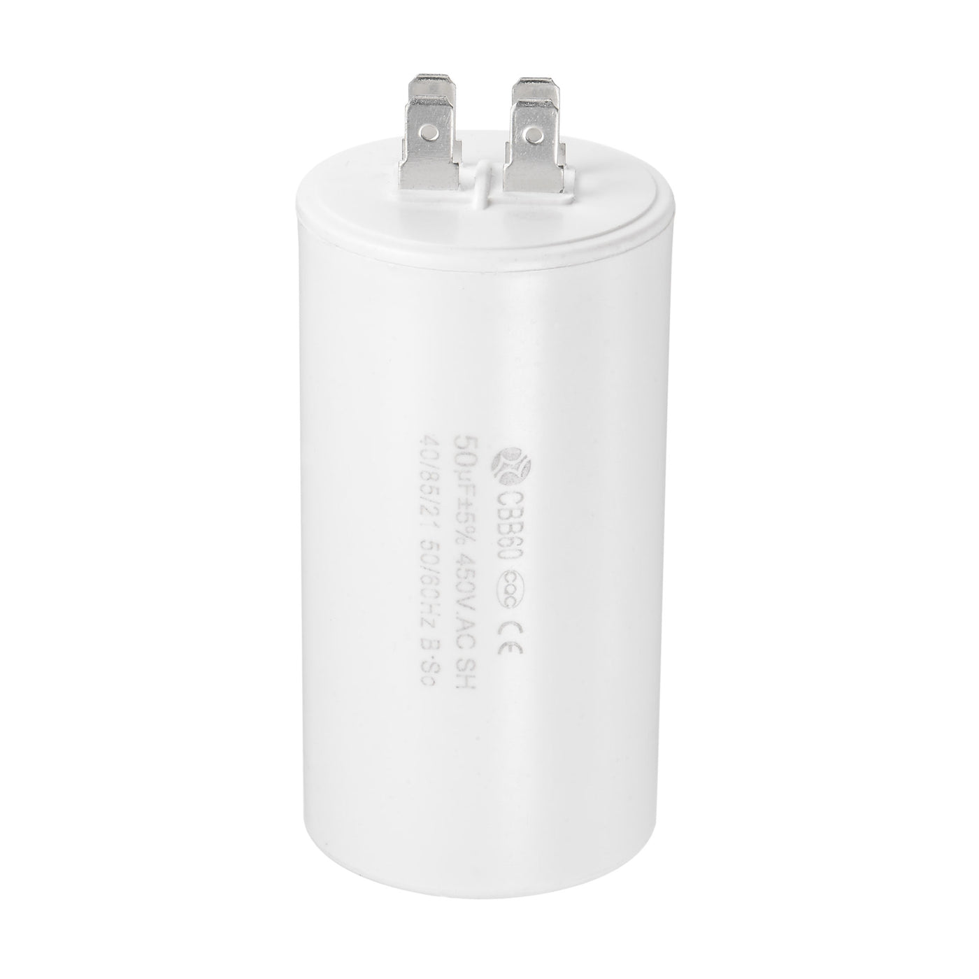 uxcell Uxcell CBB60 Run Capacitor 50uF 450V AC Double Insert 50/60Hz Cylinder 94x49mm White for Air Compressor Water Pump Motor