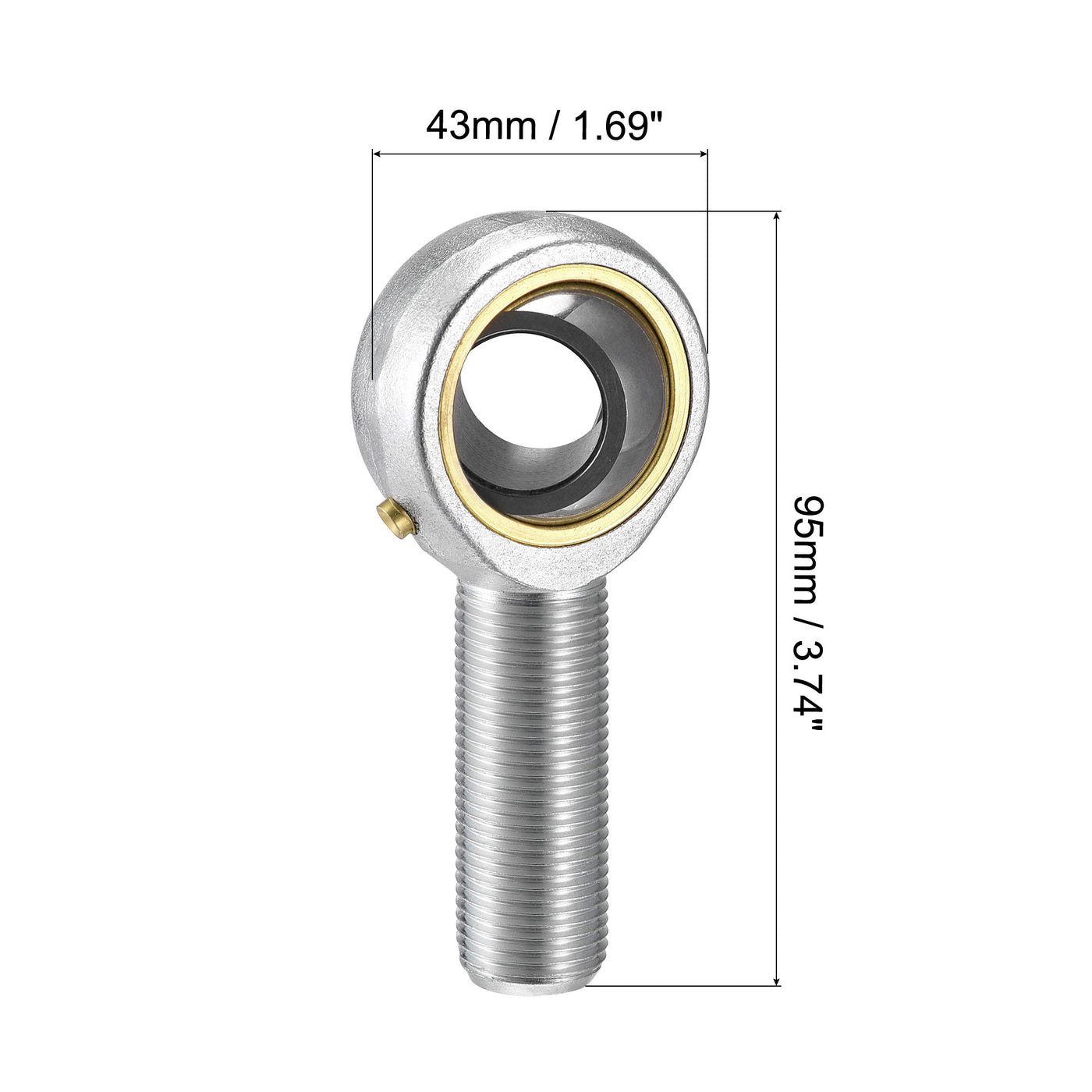 uxcell Uxcell POSB10 Rod End Bearing 5/8-inch Bore 5/8-18 Male Thread Left Hand