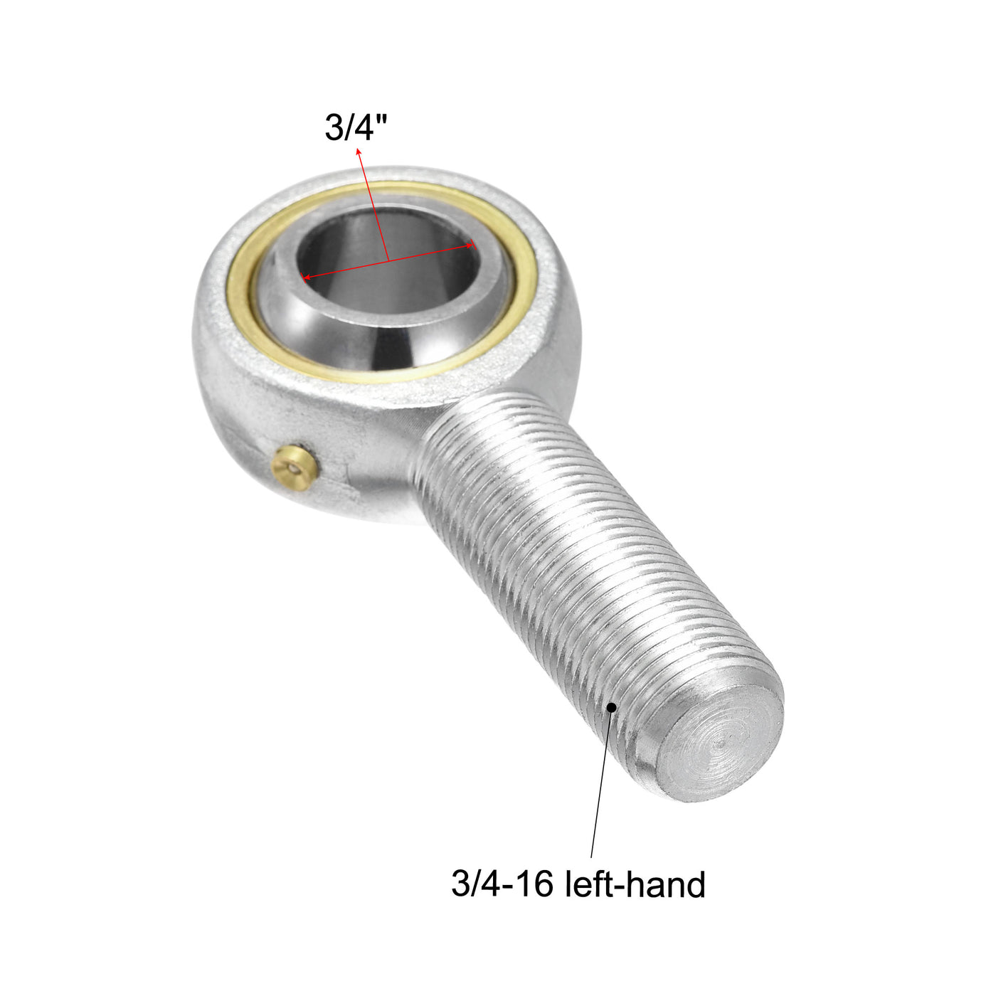 uxcell Uxcell POSB12 Rod End Bearing 3/4-inch Bore 3/4-16 Male Thread Left Hand