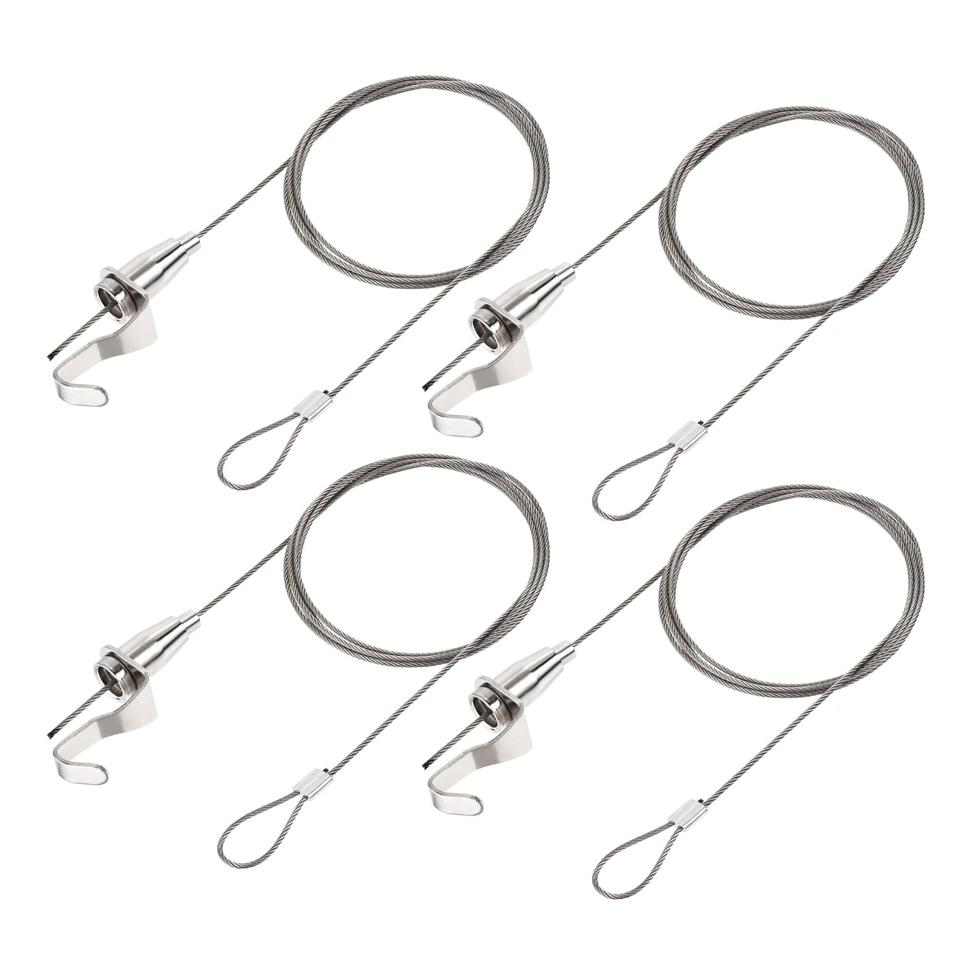 uxcell Uxcell Picture Hanging Wire Kit, 4pcs 1.5M Adjustable Rail Hanging System for Home Picture Art Gallery Picture Display Kit, Load 66 lbs