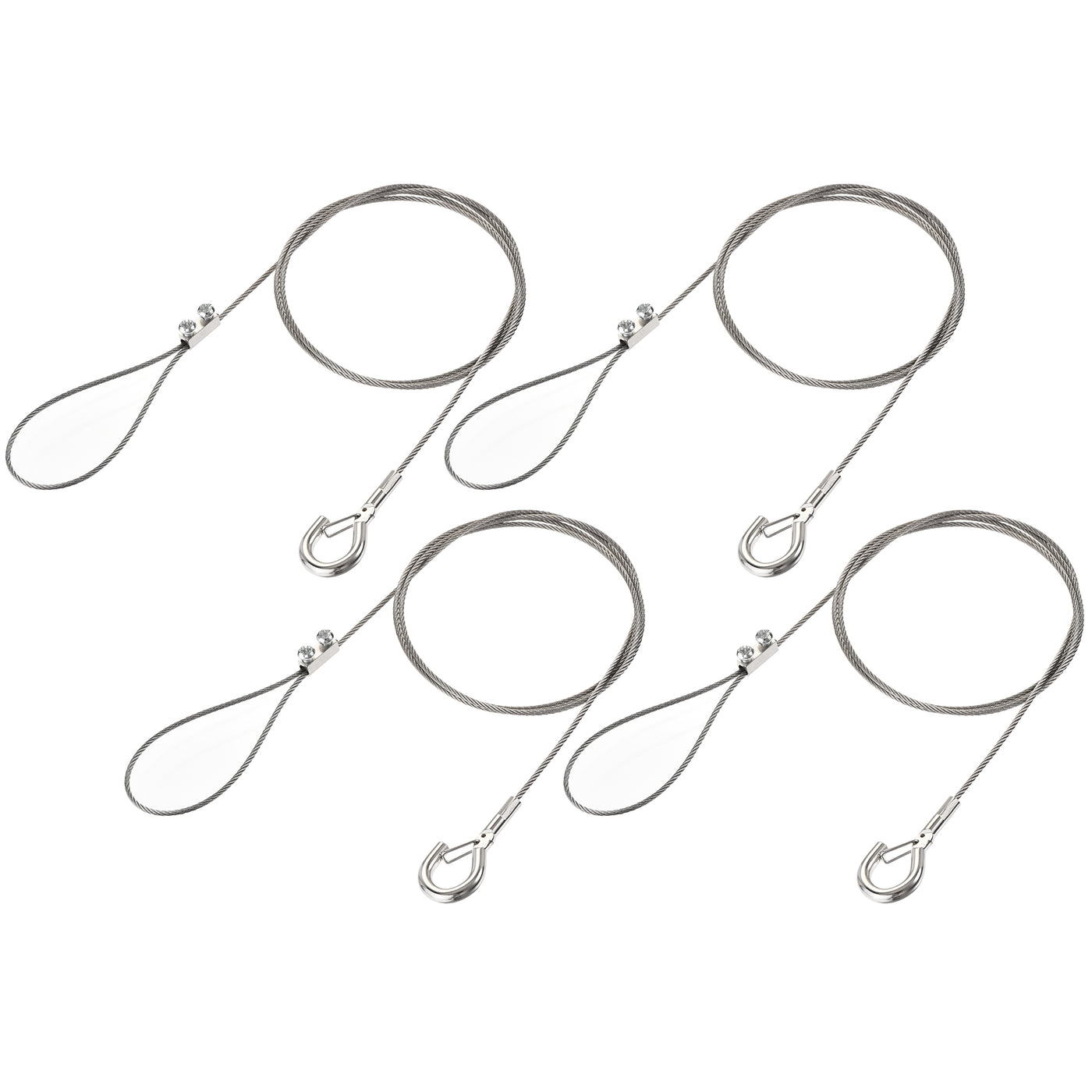 uxcell Uxcell Picture Hanging Wire Kit, 4Set 1M Adjustable Hanger Wire Hook for Home Art Gallery Picture Kit, Load 66 lbs, with Vertical Fixing Screws