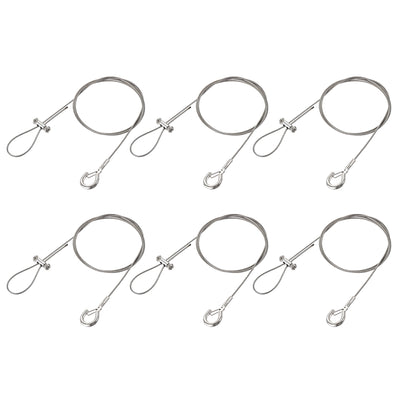 Harfington Uxcell Picture Hanging Wire Kit, 6Set 1M Adjustable Hanger Wire Hook for Home Art Gallery Picture Kit, Load 66 lbs, with Horizontal Fixing Screws