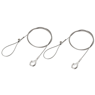 Harfington Uxcell Picture Hanging Wire Kit, 2Set 1M Adjustable Hanger Wire Hook for Home Art Gallery Picture Kit, Load 66 lbs, with Single Hole Fixing Screws