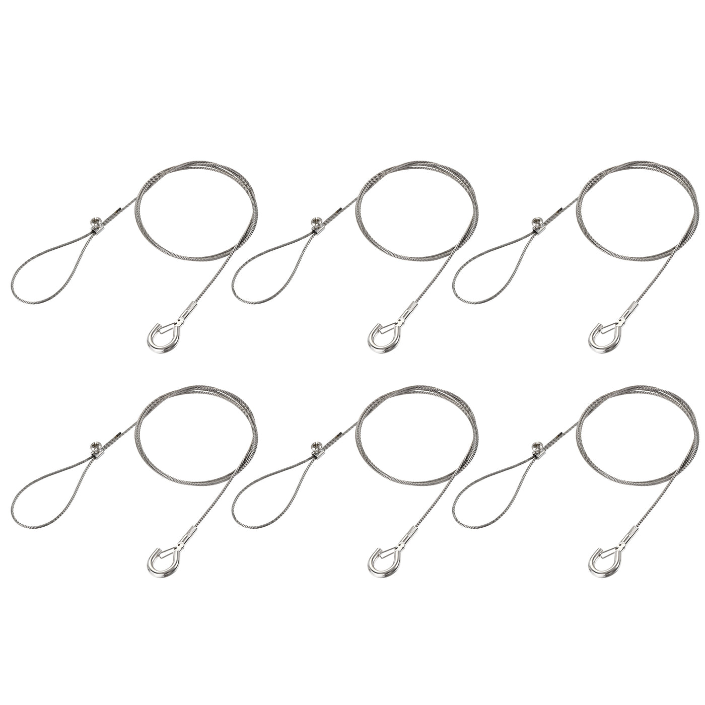 uxcell Uxcell Picture Hanging Wire Kit, 6Set 1M Adjustable Hanger Wire Hook for Home Art Gallery Picture Kit, Load 66 lbs, with Single Hole Fixing Screws