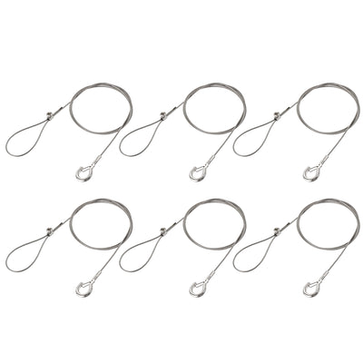 Harfington Uxcell Picture Hanging Wire Kit, 6Set 1M Adjustable Hanger Wire Hook for Home Art Gallery Picture Kit, Load 66 lbs, with Single Hole Fixing Screws