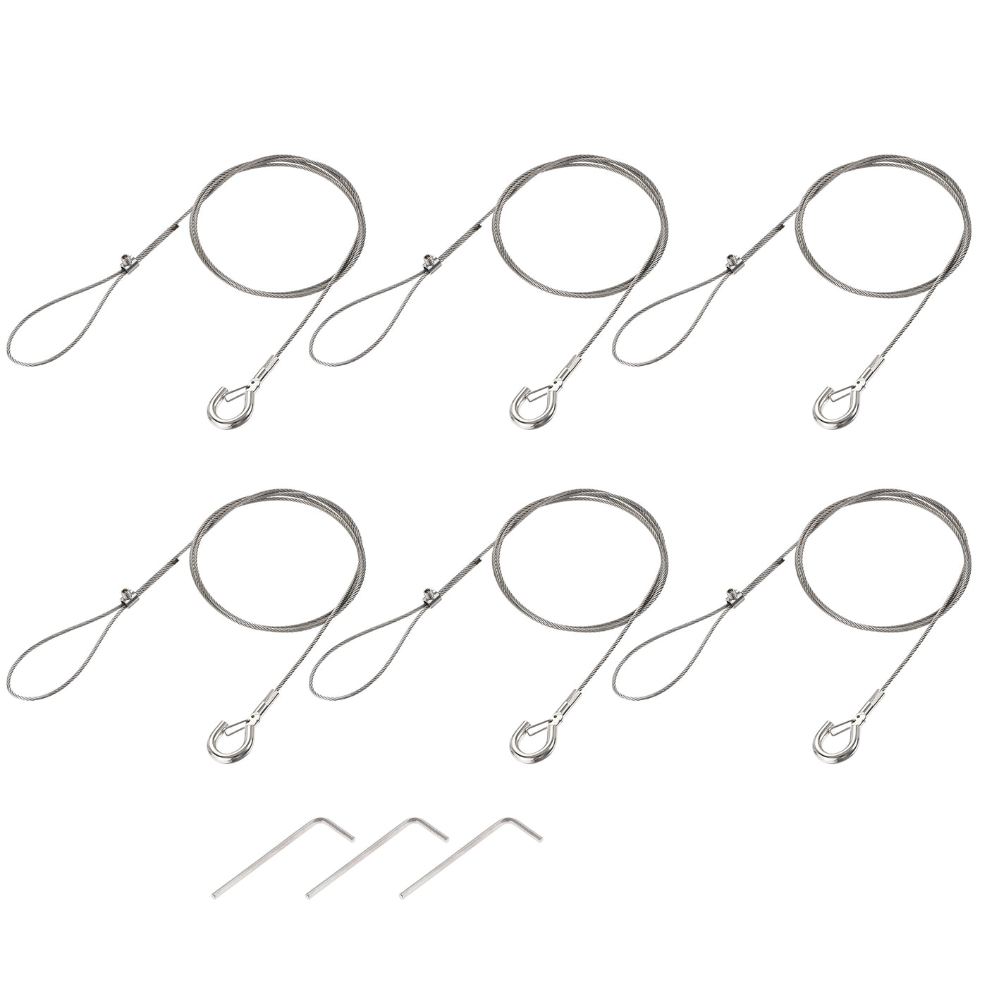 uxcell Uxcell Picture Hanging Wire Kit, 6Set 1M Adjustable Hanger Wire Hook for Home Art Gallery Picture Kit, Load 66 lbs, with Fixing Screws and Wrench