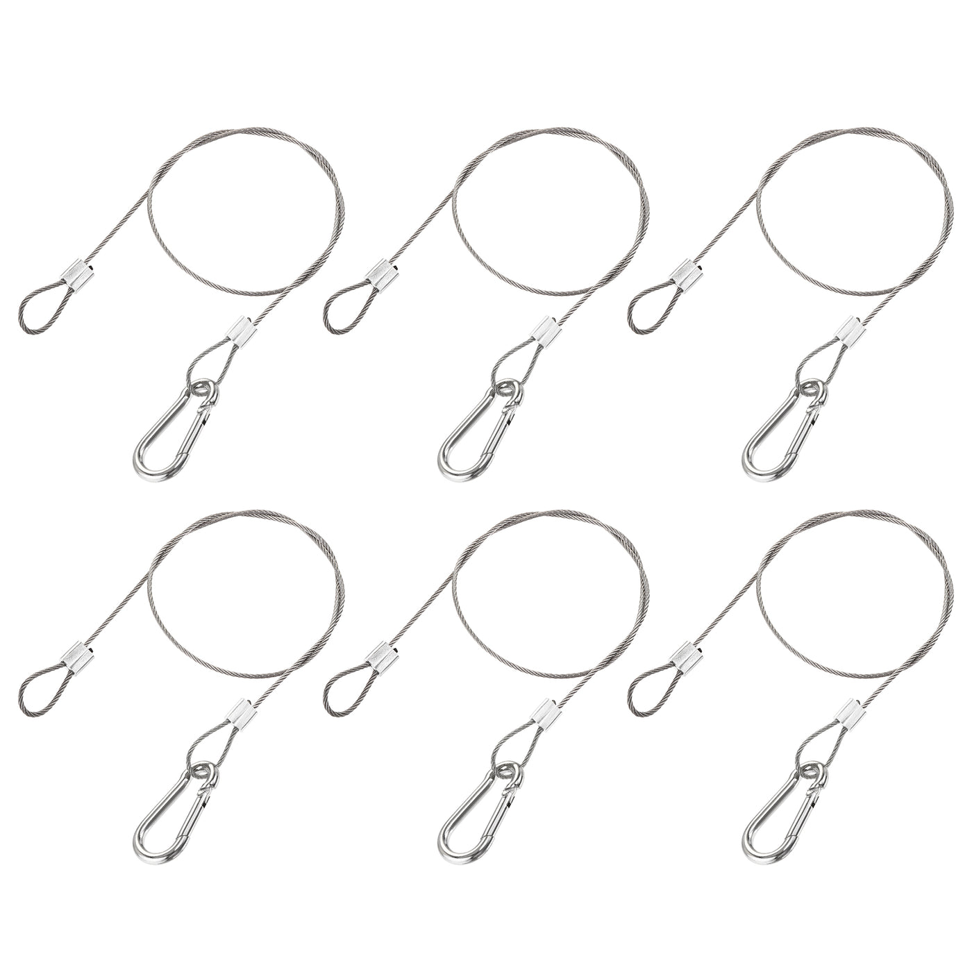 uxcell Uxcell Picture Hanging Wire Kit, 6Set 0.5M Loop and Hook Hanging Wire for Home Picture Art Gallery Picture Display Kit, Load 66 lbs