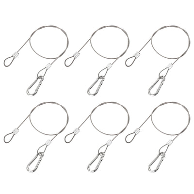Harfington Uxcell Picture Hanging Wire Kit, 6Set 0.5M Loop and Hook Hanging Wire for Home Picture Art Gallery Picture Display Kit, Load 66 lbs