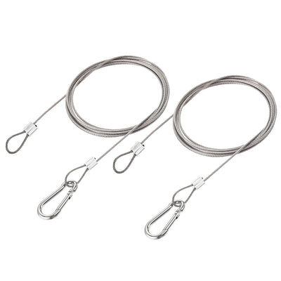 Harfington Uxcell Picture Hanging Wire Kit, 2Set 2M Loop and Hook Hanging Wire for Home Picture Art Gallery Picture Display Kit, Load 66 lbs