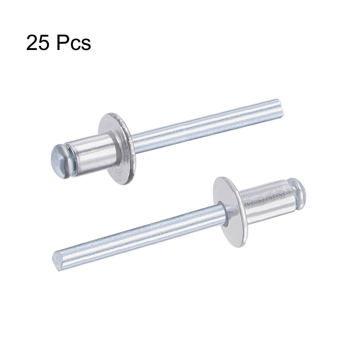 uxcell Uxcell Blind Rivets , Aluminum Pull Rivets Core Decoration Rivets 6mm Diameter 10mm Grip Length Silver Tone , 25pcs