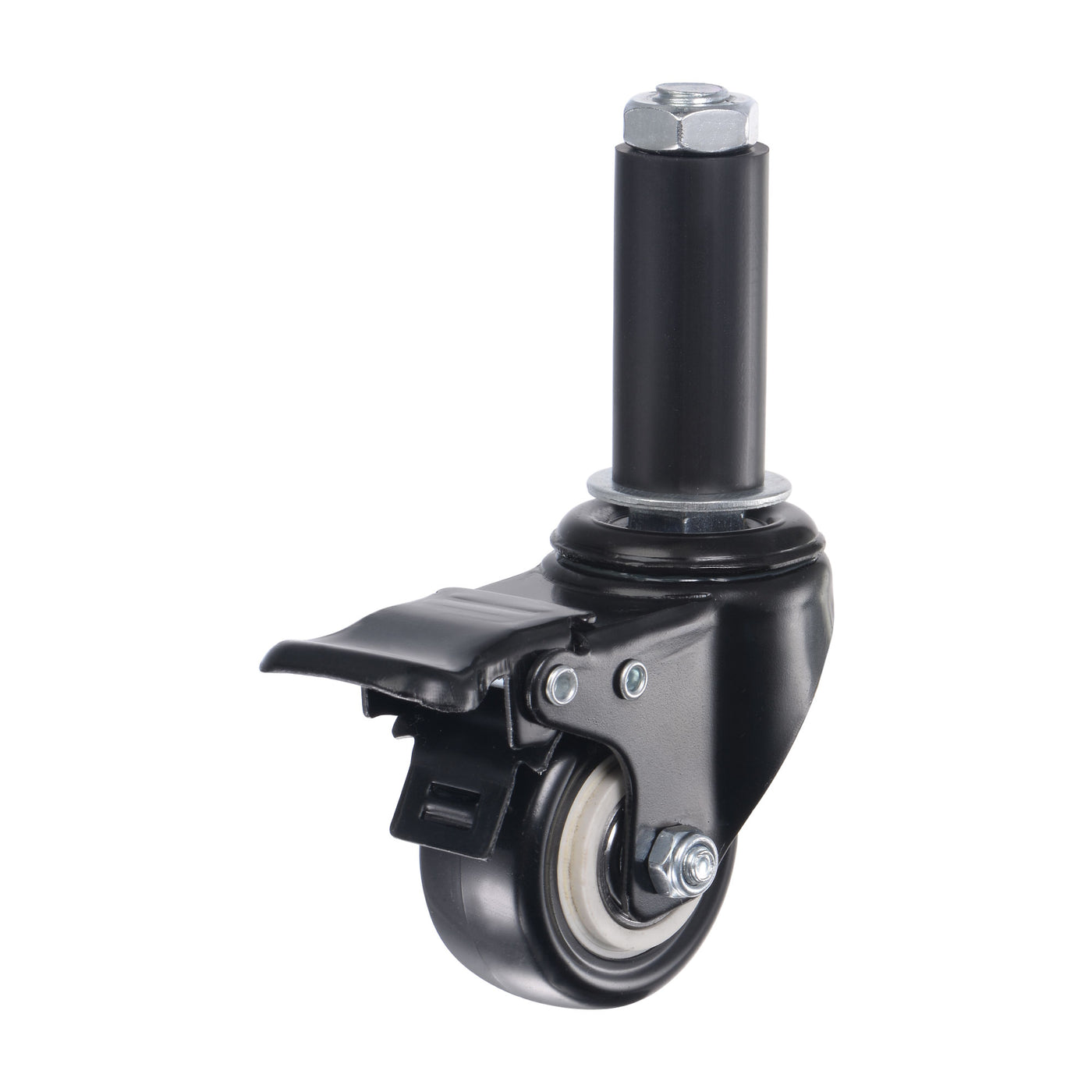 uxcell Uxcell Swivel Expanding Stem Caster with Brake Diameter Load Capacity, for Kitchen Prep Tables, PVC