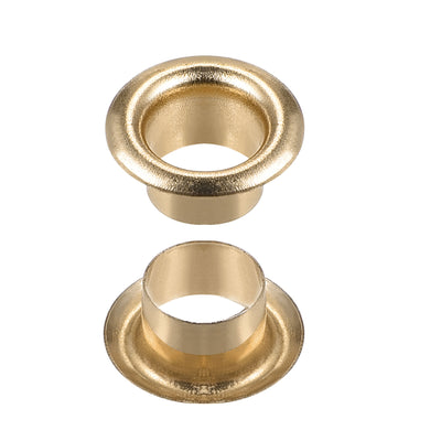 Harfington Uxcell Eyelets with Washers, 11 x 6 x 5mm Iron Through Hole Hollow Rivets Grommets Light Gold 200 Set