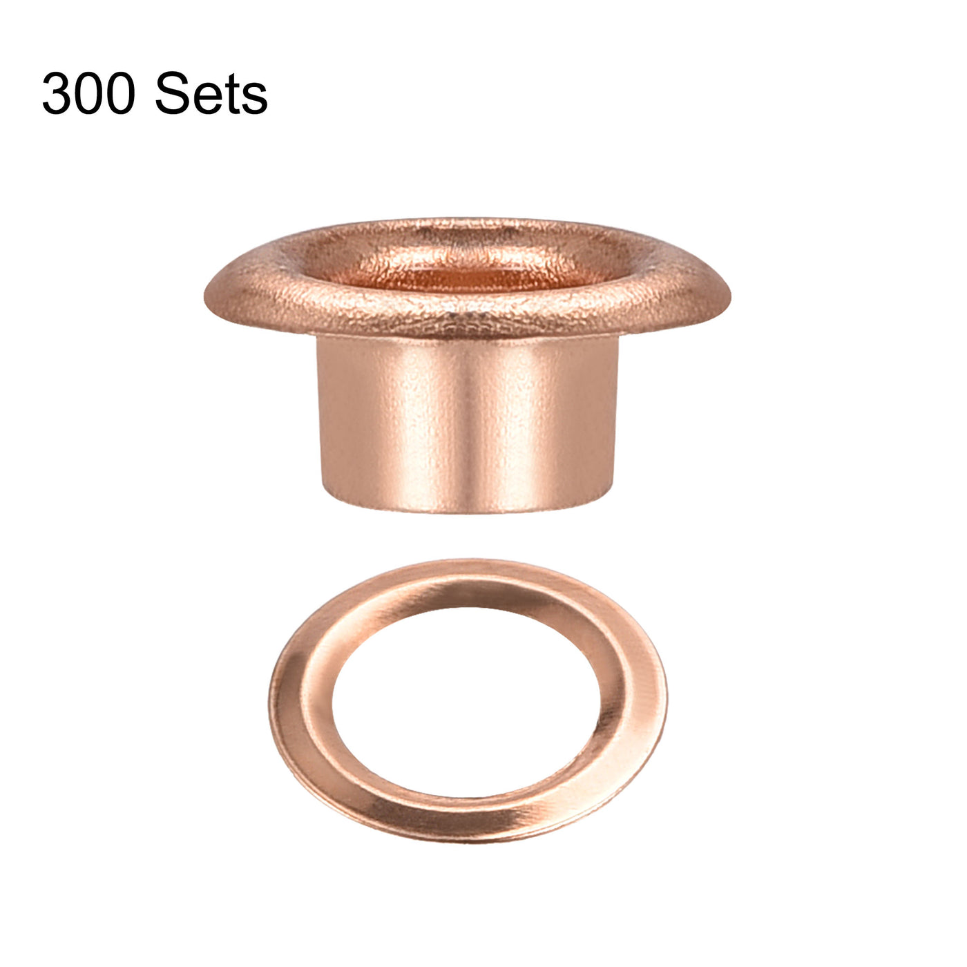 uxcell Uxcell Eyelets with Washers, 11 x 6 x 5mm Iron Through Hole Hollow Rivets Grommets Rose Gold 300 Set