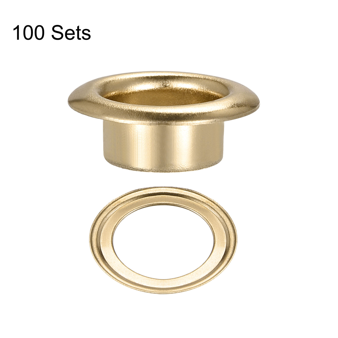 uxcell Uxcell Eyelets with Washers, 13 x 8 x 5mm Iron Through Hole Hollow Rivets Grommets Brass Tone 100 Set