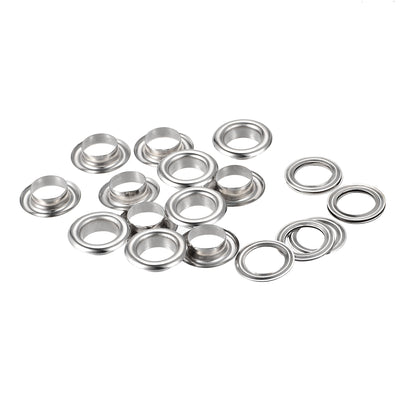 Harfington Uxcell Eyelets with Washers, 20 x 12 x 5.5mm Iron Through Hole Hollow Rivets Grommets Silver Tone 200 Set