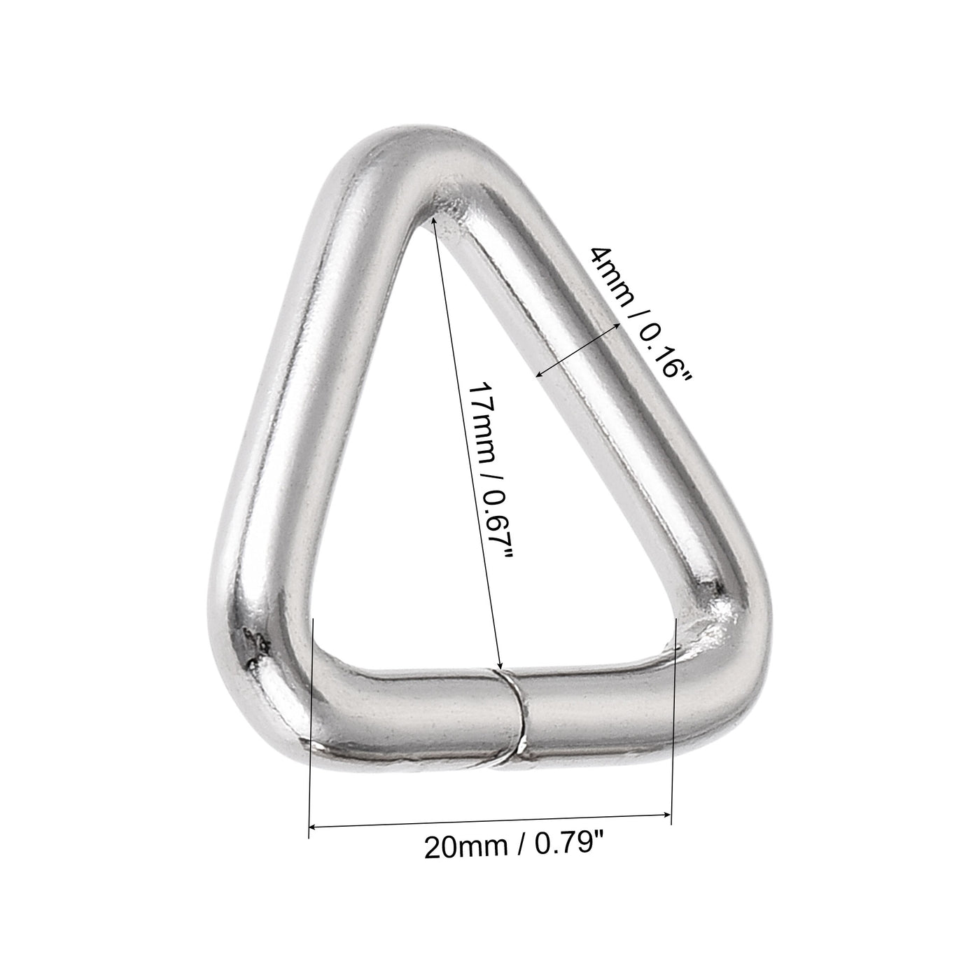 uxcell Uxcell Triangle Ring Buckle, 0.79"(20mm) Inner Width for Hardware Strap Craft DIY 30pcs