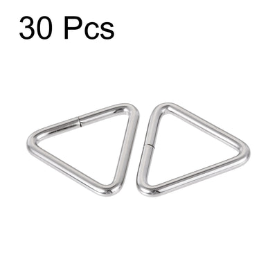 Harfington Uxcell Metal Triangle Ring Buckle 1.26"(32mm) Inner Width for Strap Craft DIY 30pcs
