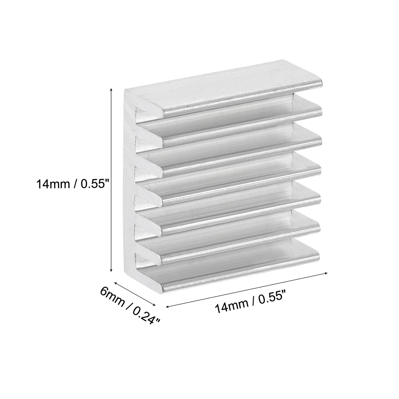 uxcell Uxcell 14x14x6mm Aluminum Heatsink Electronics Cooler for MOS IC Chip Silver 100 Pcs