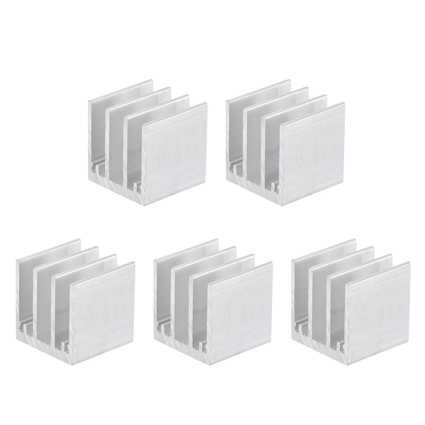 uxcell Uxcell 19x19x20mm Aluminum Heatsink Electronics Cooler for MOS IC Chip Silver 5 Pcs