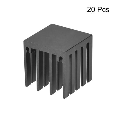 Harfington Uxcell 19x19x20mm Aluminum Heatsink Electronic Radiator for MOS IC Chip Black 20 Pcs