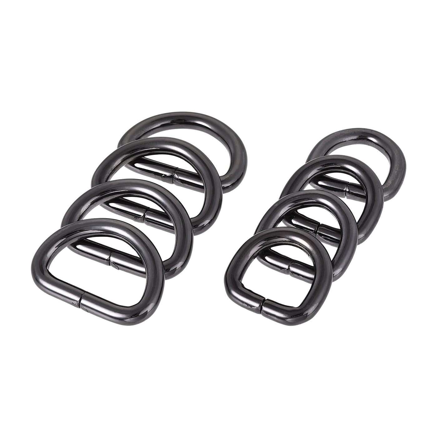 uxcell Uxcell Metal D Ring 0.63"(16mm) 0.98"(25mm) D-Rings Buckle Black, Total 12pcs
