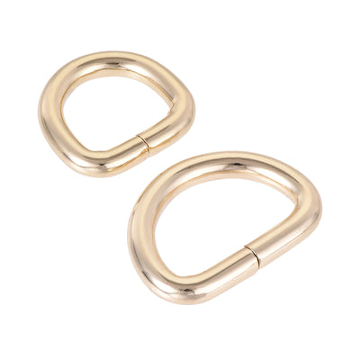 Harfington Uxcell Metal D Ring 0.63"(16mm) 0.98"(25mm) D-Rings Buckle Gold Tone, Total 12pcs