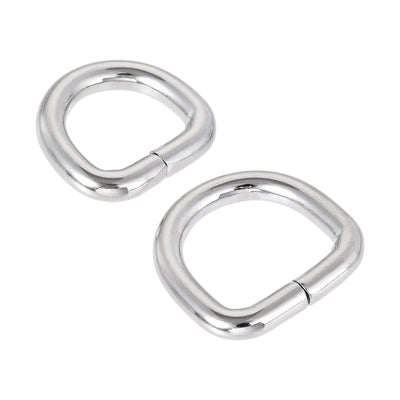 Harfington Uxcell Metal D Ring 0.63"(16mm) 0.79"(20mm) D-Rings Buckle Silver Tone, Total 12pcs