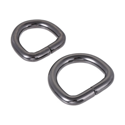 Harfington Uxcell Metal D Ring 0.63"(16mm) 0.79"(20mm) D-Rings Buckle Black, Total 12pcs