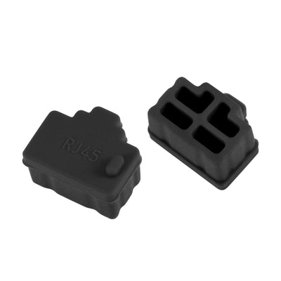 Harfington Uxcell 50pcs RJ45 Silicone Protectors Ethernet Hub Port Anti Dust Cap Cover 12mmx8.3mm Black