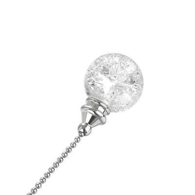 Harfington Uxcell 20 Inch Ceiling Fan Pull Chain, Decorative Crystal Fan Pull Chain Ornament Extension, 3mm Diameter Beaded 30mm Ice Cracked Ball Pendant, Clear