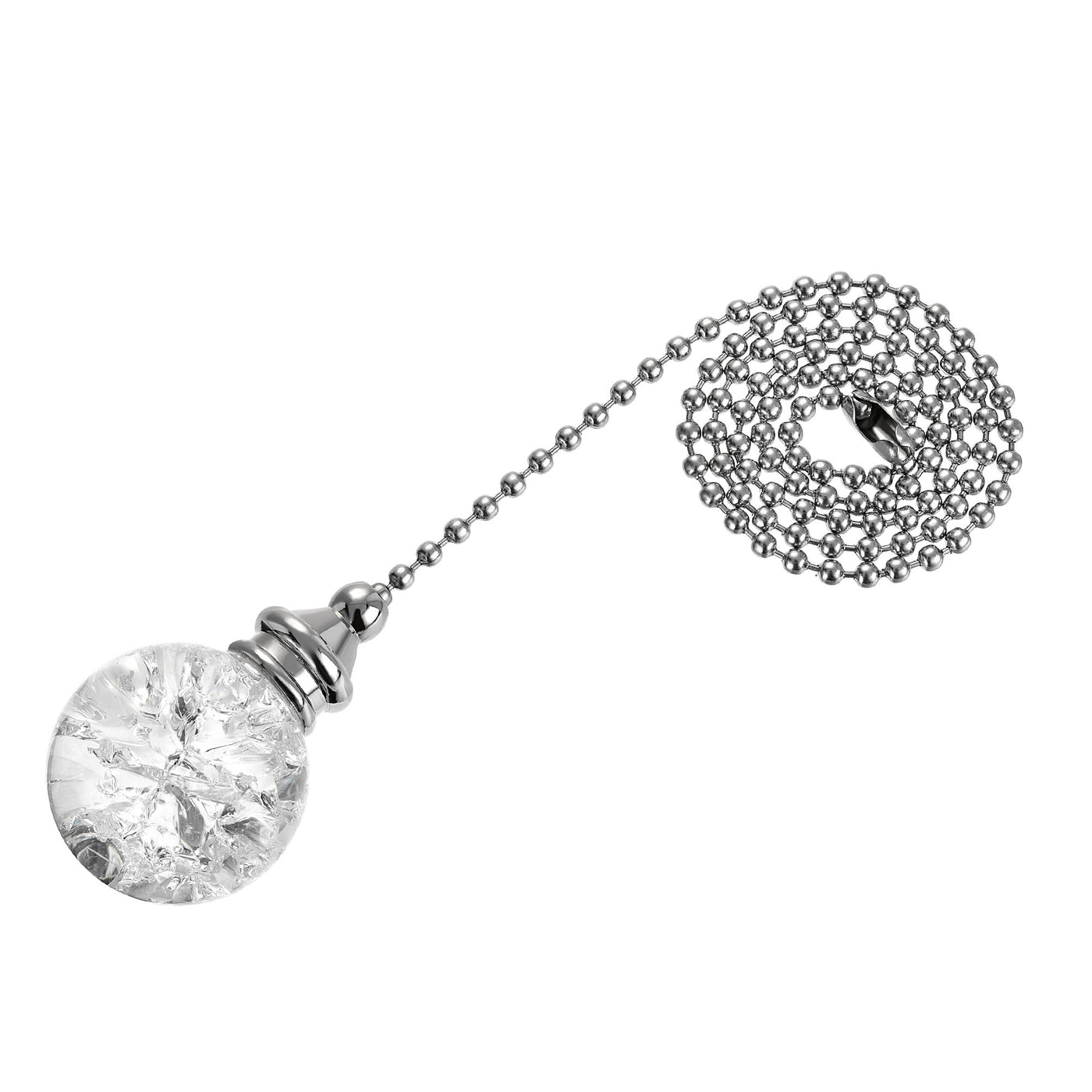 uxcell Uxcell 20 Inch Ceiling Fan Pull Chain, Decorative Crystal Fan Pull Chain Ornament Extension, 3mm Diameter Beaded 30mm Ice Cracked Ball Pendant, Clear