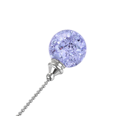 Harfington Uxcell 20 Inch Ceiling Fan Pull Chain, Decorative Crystal Fan Pull Chain Ornament Extension, 3mm Diameter Beaded 30mm Ice Cracked Ball Pendant, Purple
