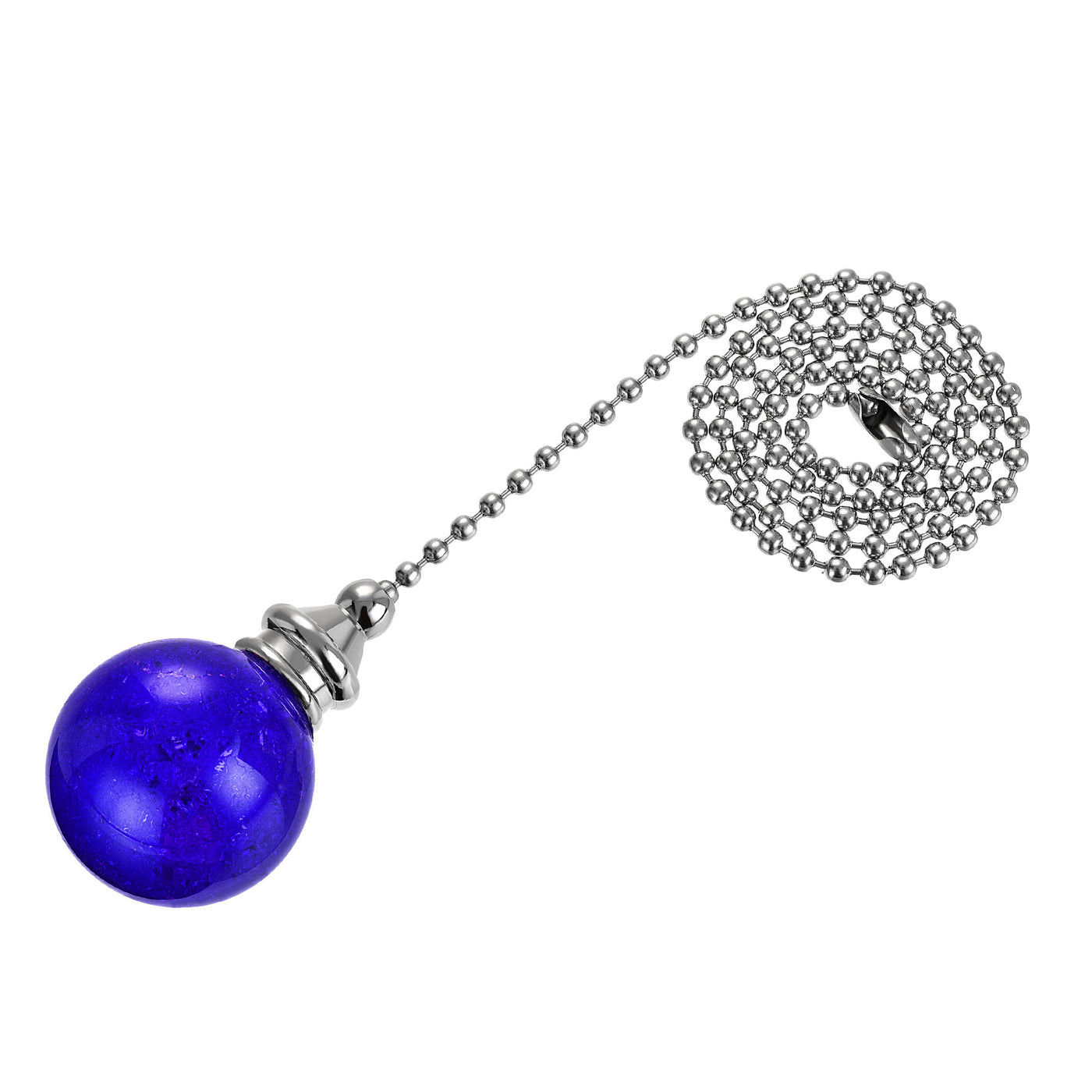 uxcell Uxcell 20 Inch Ceiling Fan Pull Chain, Decorative Crystal Fan Pull Chain Ornament Extension, 3mm Diameter Beaded 30mm Ice Cracked Ball Pendant, Blue