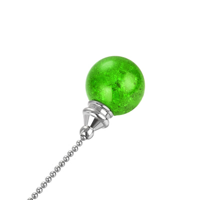Harfington Uxcell 20 Inch Ceiling Fan Pull Chain, Decorative Crystal Fan Pull Chain Ornament Extension, 3mm Diameter Beaded 30mm Ice Cracked Ball Pendant, Green