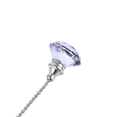 Harfington Uxcell 20 Inch Ceiling Fan Pull Chain, Decorative Crystal Fan Pull Chain Ornament Extension, 3mm Diameter Beaded Diamond Pendant, Purple