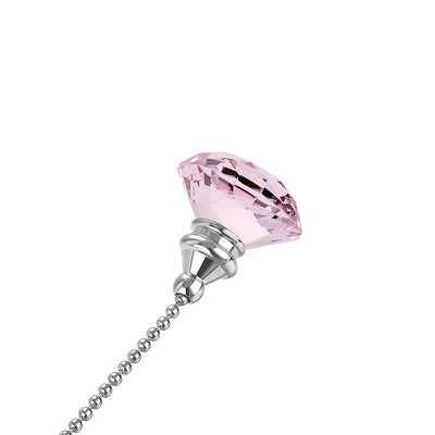 Harfington Uxcell 20 Inch Ceiling Fan Pull Chain, Decorative Crystal Fan Pull Chain Ornament Extension, 3mm Diameter Beaded Diamond Pendant, Pink