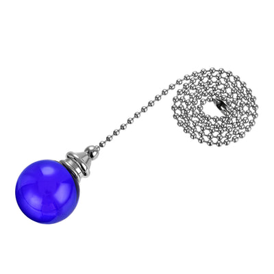 Harfington Uxcell Ceiling Fan Pull Chain, 20 Inch Fan Pull Chain Ornament Extension Lighting Accessories, 30mm Crystal Ball Pendant, Blue