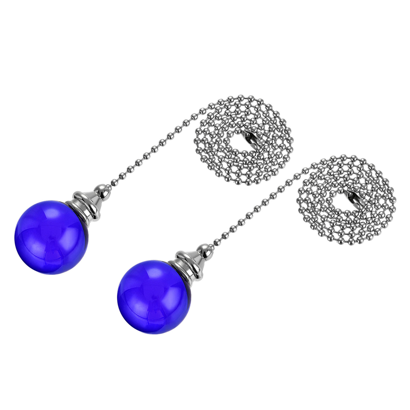 uxcell Uxcell Ceiling Fan Pull Chain, 20 Inch Fan Pull Chain Ornament Extension Lighting Accessories, 30mm Crystal Ball Pendant, Blue 2Pcs