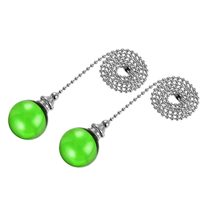 Harfington Uxcell Ceiling Fan Pull Chain, 20 Inch Fan Pull Chain Ornament Extension Lighting Accessories, 30mm Crystal Ball Pendant, Green 2Pcs