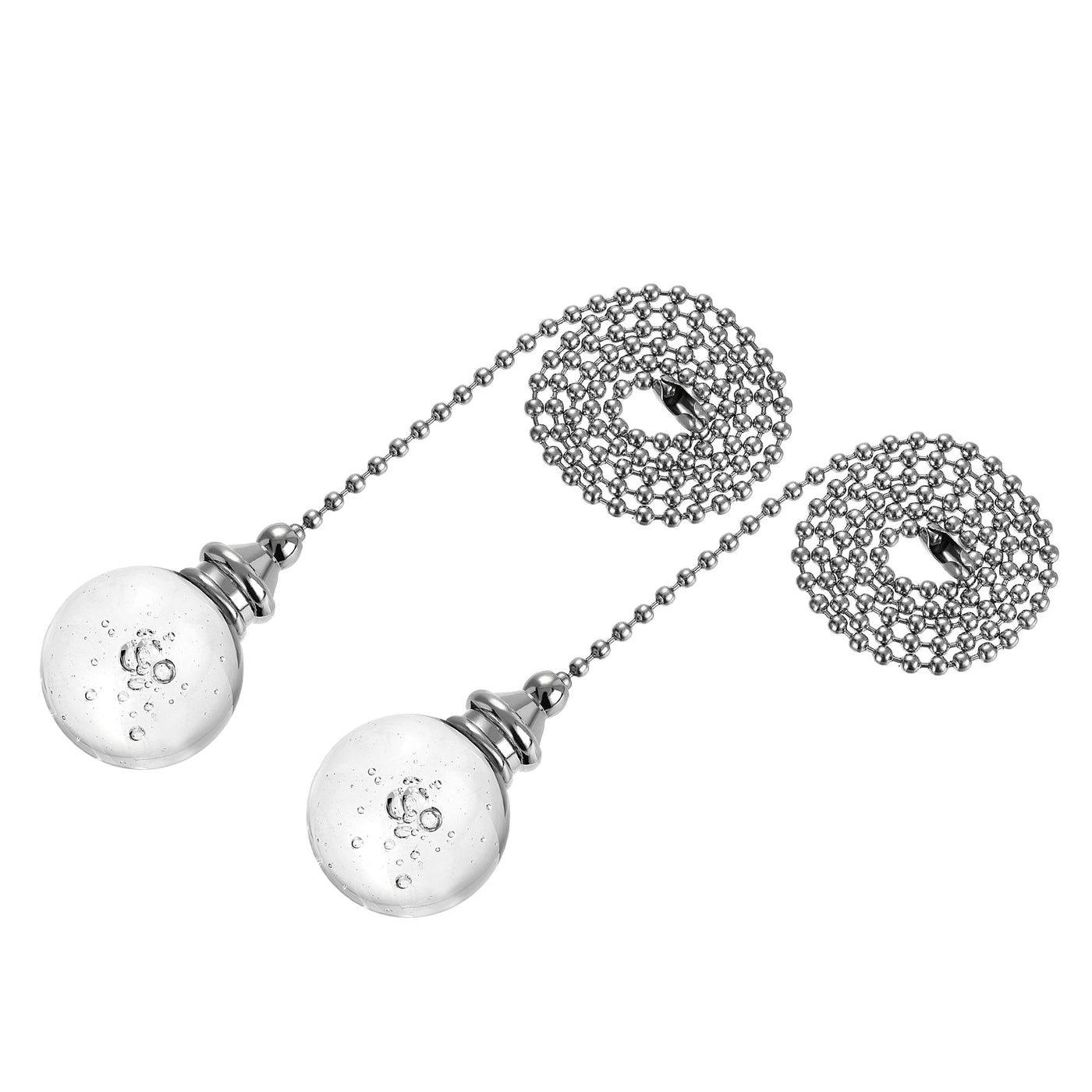 uxcell Uxcell 20 Inch Ceiling Fan Pull Chain, Decorative Crystal Fan Pull Chain Ornament Extension,  30mm Bubble Ball Pendant, Clear 2Pcs