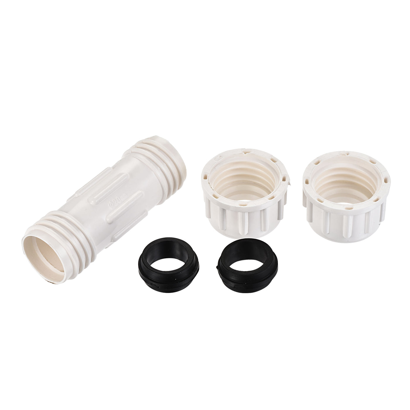 Uxcell Uxcell PVC Compression Plumbing Coupling Straight Pipe Fitting Extension 63mm White