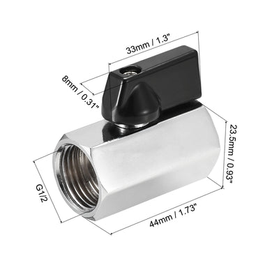 Harfington Uxcell Brass Ball Valve Shut Off Switch Female to Female Polishing Connector