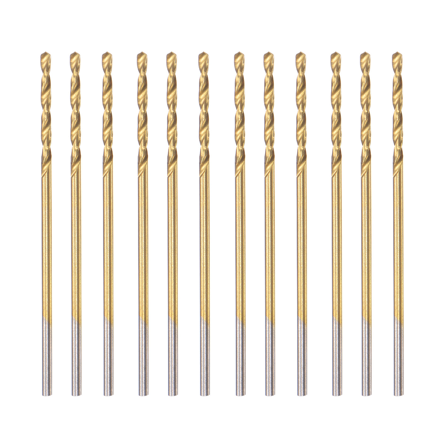 uxcell Uxcell High Speed Steel Twist Drill Bit 1mm Fully Ground Titanium Coated 12 Pcs