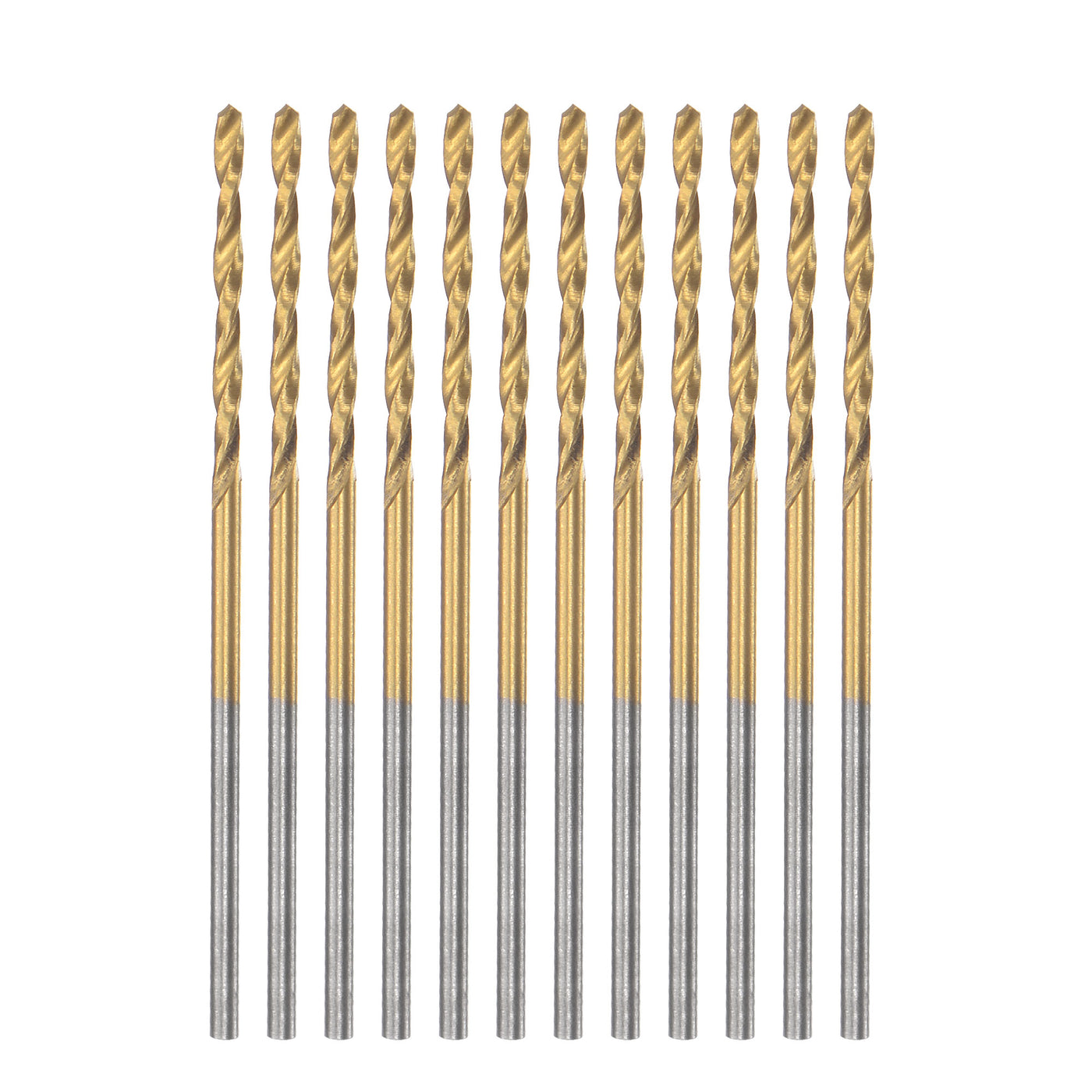 uxcell Uxcell High Speed Steel Twist Drill Bit 1.2mm Fully Ground Titanium Coated 12 Pcs