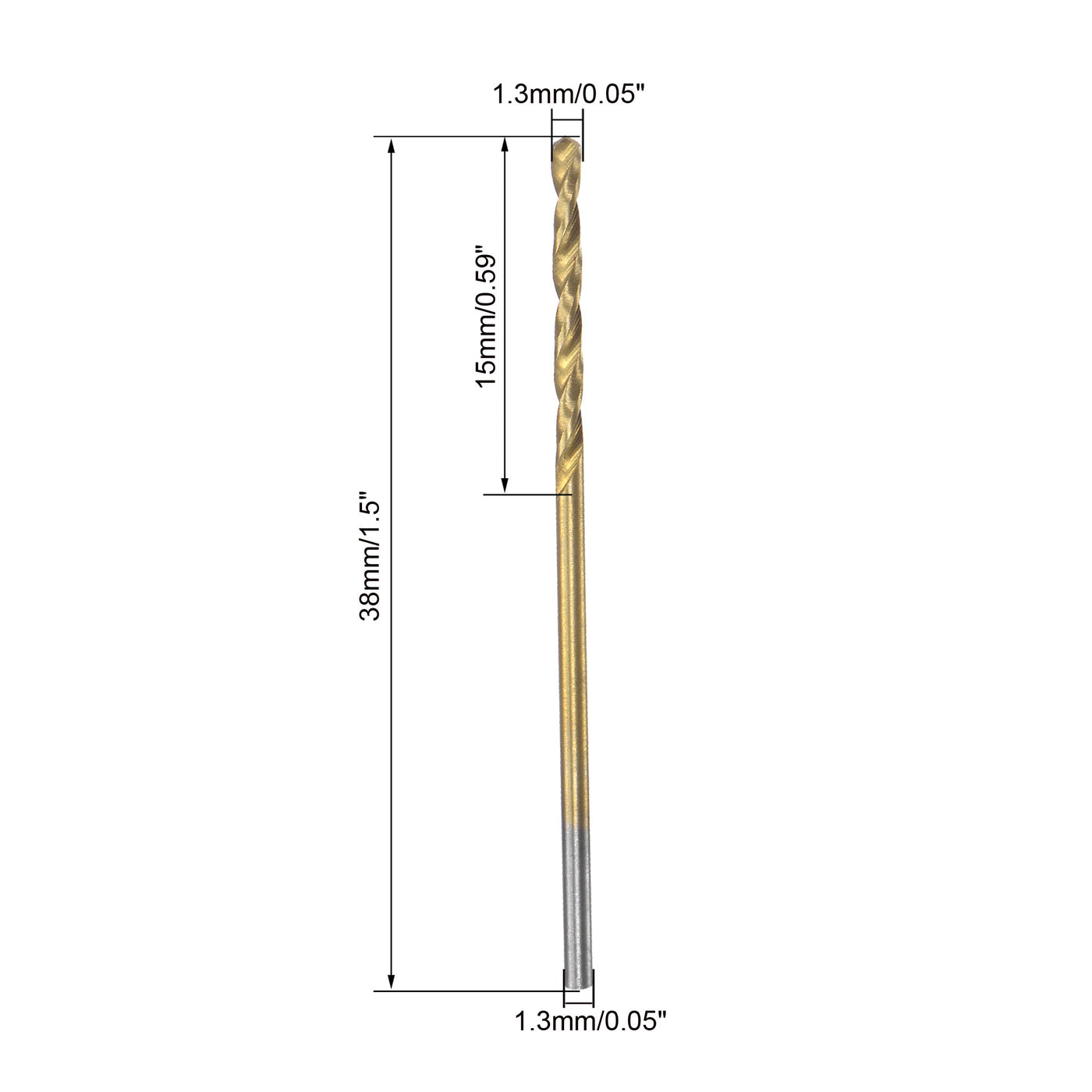 Uxcell High Speed Steel Twist Drill Bit 1.3mm Fully Ground Titanium ...