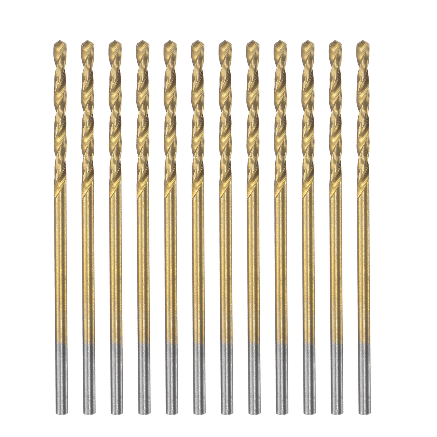 uxcell Uxcell High Speed Steel Twist Drill Bit 1.3mm Fully Ground Titanium Coated 12 Pcs